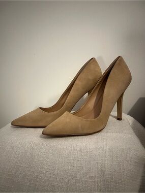 Charles By Charles David Suede Pointed-Toe Pumps in Taupe